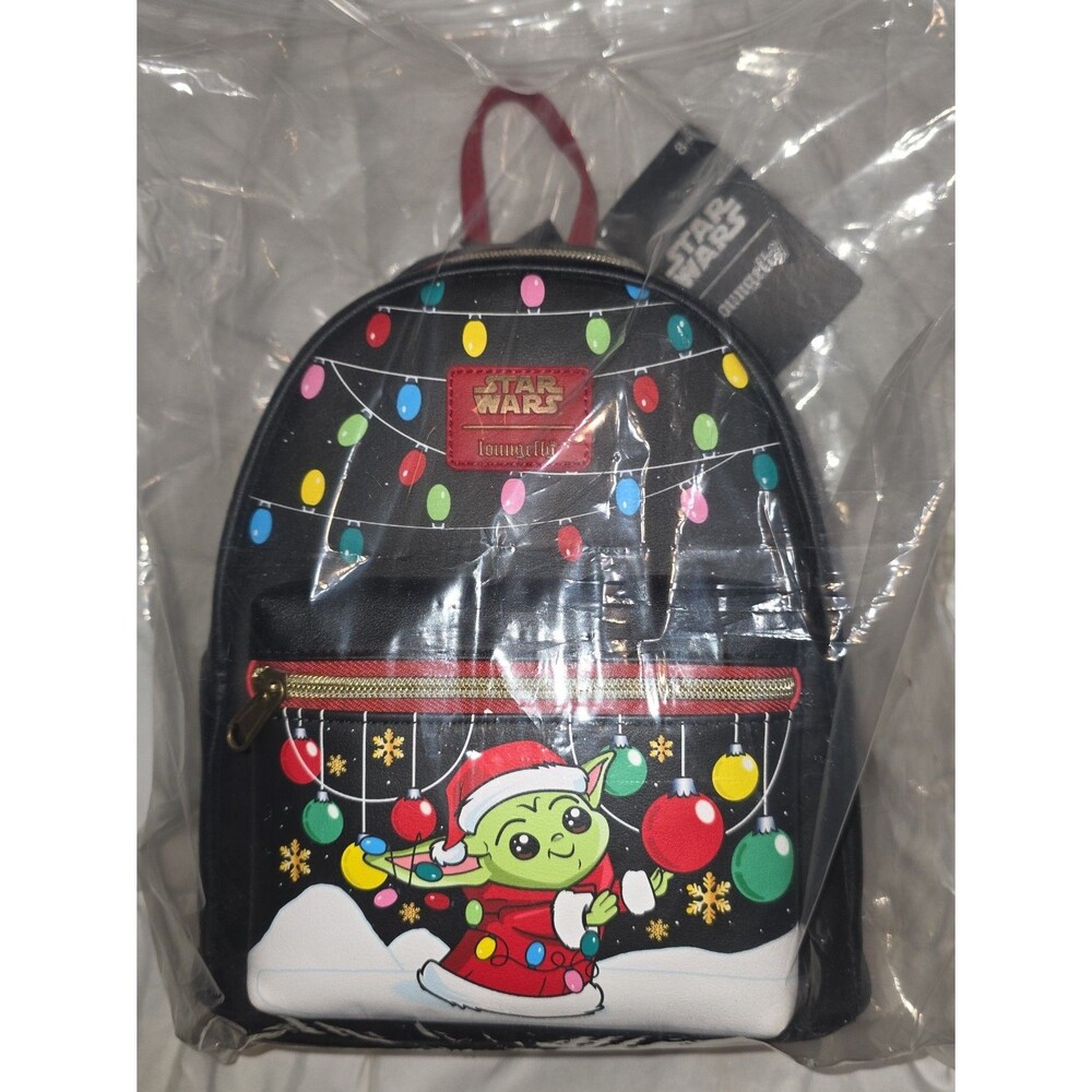 NWT loungefly Disney star wars baby Yoda grogu the child Christmas mini backpack
